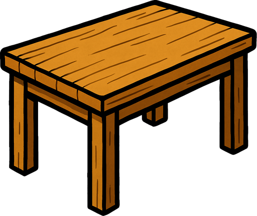 Do flat empty table.
In-Game asset.  2d.  High contrast.  No shadows