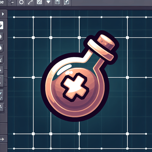 Health potion button..
Single Game Texture. In-Game asset. 2d. Blank background. High contrast. No shadows.