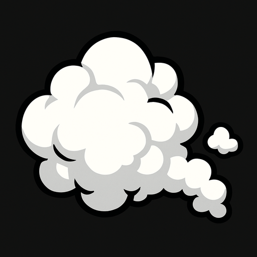Облочко белого дыма.
In-Game asset.  2d.  High contrast.  No shadows