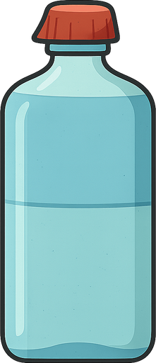 a drink bottle. No background. Transparent background. Blank background. No shadows. 2d. In-Game asset. flat