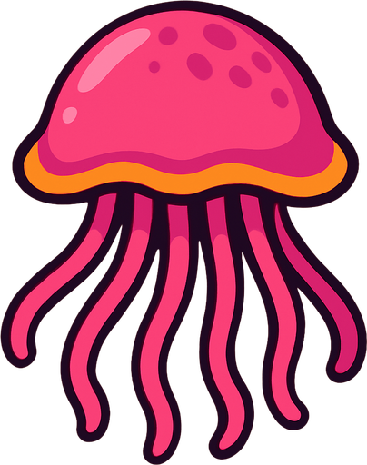 jelly fish.
In-Game asset.  2d.  High contrast.  No shadows