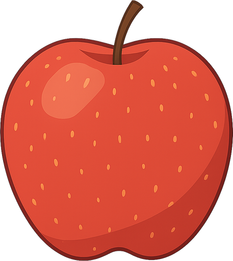 apple. No background. Transparent background. Blank background. No shadows. 2d. In-Game asset. flat