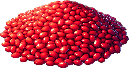 red bean, shiny anime, pile no cup

Single Game Texture. In-Game asset. 2d. Blank background. High contrast. No shadows.