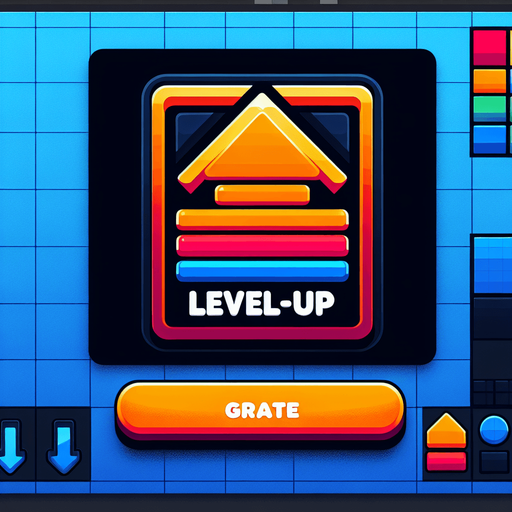 Level up.
Single Game Texture. In-Game asset. 2d. Blank background. High contrast. No shadows.