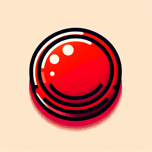 generate a arcade like round button in red color Single Game Texture. In-Game asset. 2d. Blank background. High contrast. No shadows.