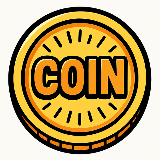 COİN.
In-Game asset.  2d.  High contrast.  No shadows