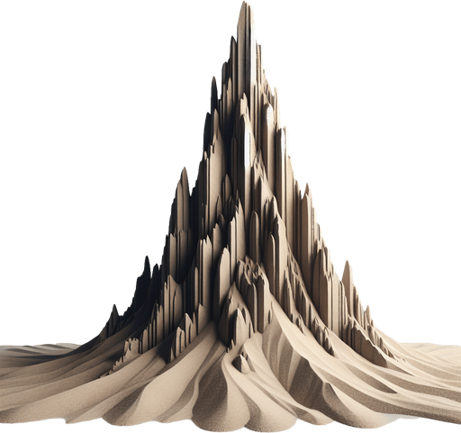 sand mountain.
Single Game Texture.  In-Game asset.  Blank background.  High contrast