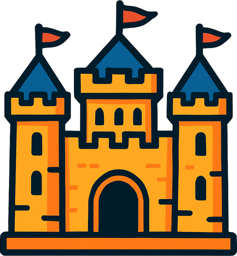 castle.
In-Game asset.  2d.  High contrast.  No shadows