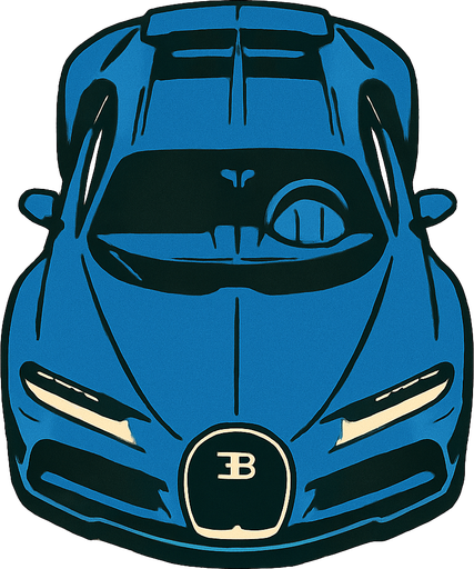 Bugatti kuş bakışı.
In-Game asset.  2d.  High contrast.  No shadows