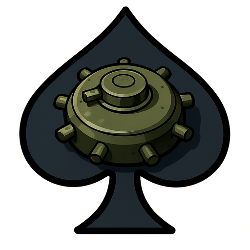 Just the spade from this image with a land mine in the center of it.