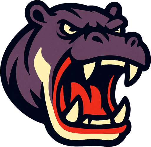Aggressive hippo.
In-Game asset.  2d.  High contrast.  No shadows
