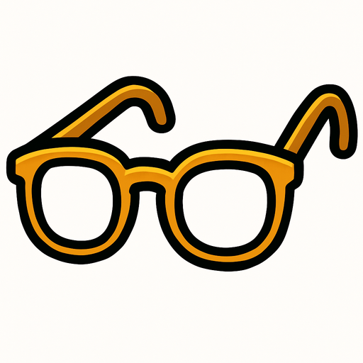 Glasses.
In-Game asset.  2d.  High contrast.  No shadows