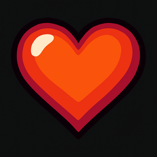 heart.
In-Game asset.  2d.  High contrast.  No shadows