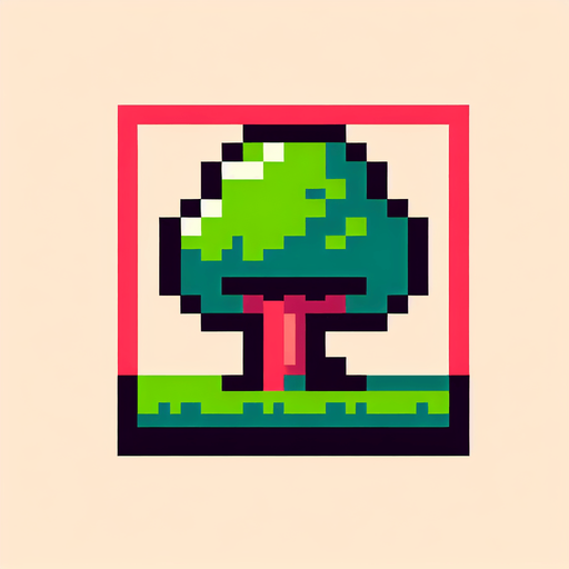 8 bit tree.
Single Game Texture. In-Game asset. 2d. Blank background. High contrast. No shadows.