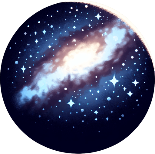 Una esfera con la via láctea.
Single Game Texture.  In-Game asset.  2d.  Blank background.  High contrast.  No shadows