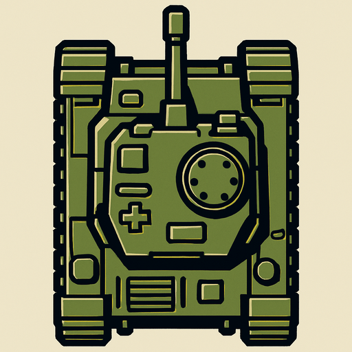 TANK ÜSTEN GÖRÜNÜŞ 2D.
In-Game asset.  2d.  High contrast.  No shadows