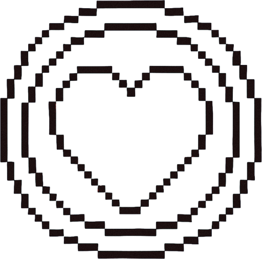 pixel art circle health button.
In-Game asset.  2d.  High contrast.  No shadows