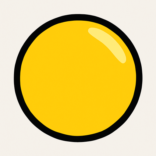 Yellow ball.
In-Game asset.  2d.  High contrast.  No shadows