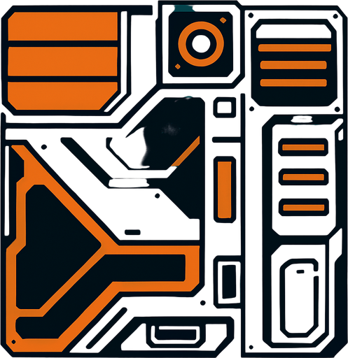 Sci-fi wall.
In-Game asset.  2d.  High contrast.  No shadows