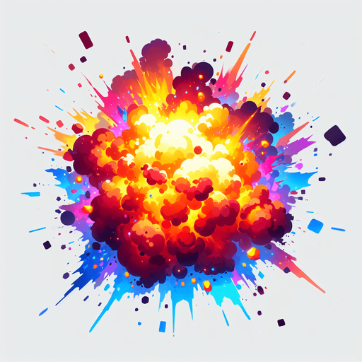 explosion.
Single Game Texture. In-Game asset. 2d. Blank background. High contrast. No shadows.