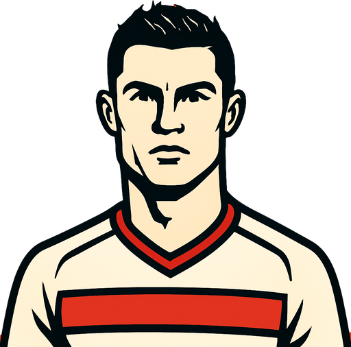 Has a una persona igual a Cristiano Ronaldo.
In-Game asset.  2d.  High contrast.  No shadows