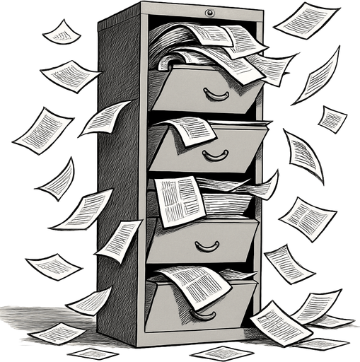 grow the image and have papers fall from the folders