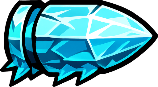 ice bullet.
In-Game asset.  2d.  High contrast.  No shadows