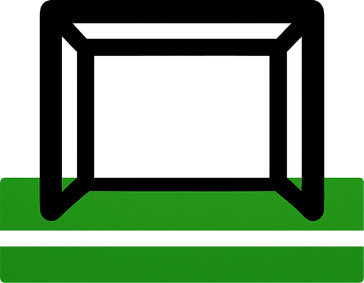 futbol kale çizgisi.
In-Game asset.  2d.  High contrast.  No shadows