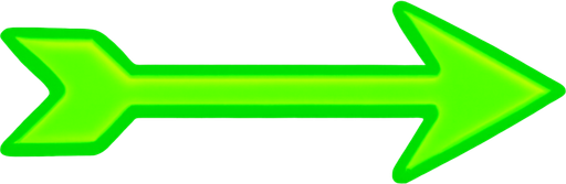 a Bright Green weapon arrow pointing horizontally. transparent
In-Game asset.  2d.  High contrast.  No shadows
