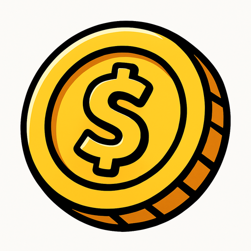 Game coin.
In-Game asset.  2d.  High contrast.  No shadows