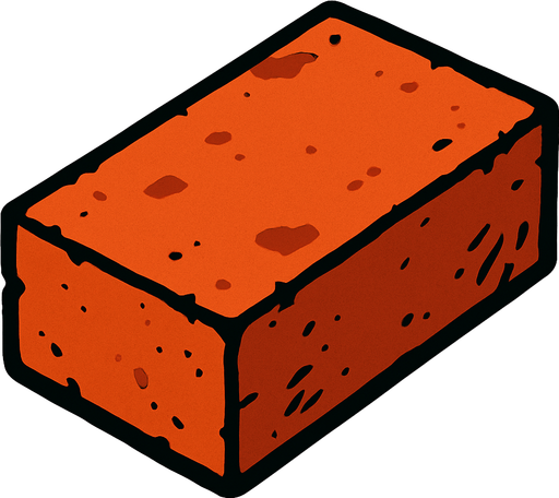 a brick.
In-Game asset.  2d.  High contrast.  No shadows