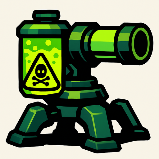 Acid turret.
In-Game asset.  2d.  High contrast.  No shadows