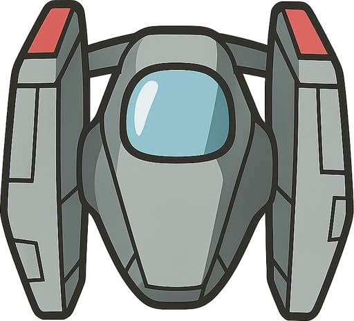 spaceship. No background. Transparent background. Blank background. No shadows. 2d. In-Game asset. flat