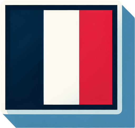 france flag. solid colors. flat..
Single Game Texture. In-Game asset. 2d. Blank background. High contrast. No shadows.