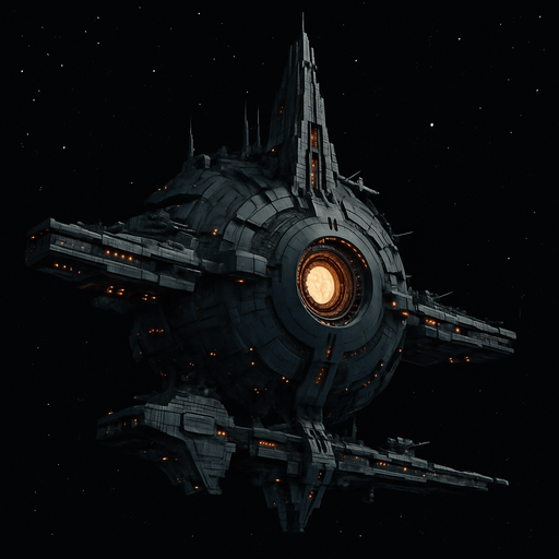 Uzay savaş istasyonu - Gerçekçi.
In-Game asset.  High contrast.  No shadows