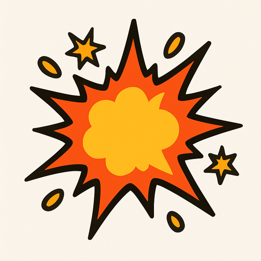 Bomb effect.
In-Game asset.  2d.  High contrast.  No shadows