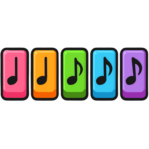 Nota tuşları.
In-Game asset.  2d.  High contrast.  No shadows