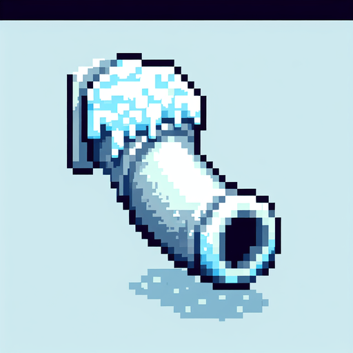 frosty pipe tube. top-view. seen from above. Single Game Texture. In-Game asset. 2d. Blank background. High contrast. No shadows. pixelated. 8-bit