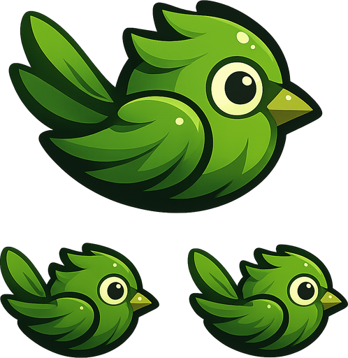 Cool bird with feathers the color #5f9a4a