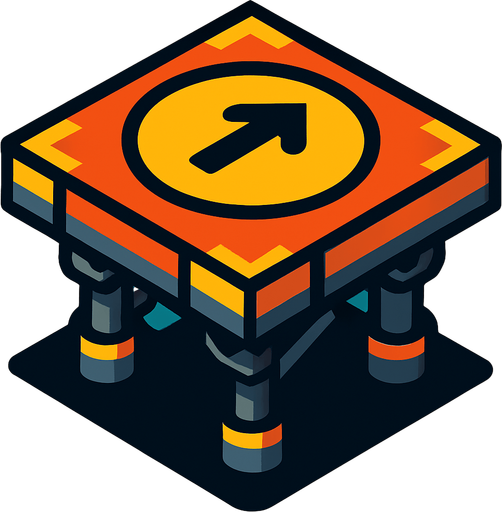 rocket landing platform.
In-Game asset.  2d.  High contrast.  No shadows