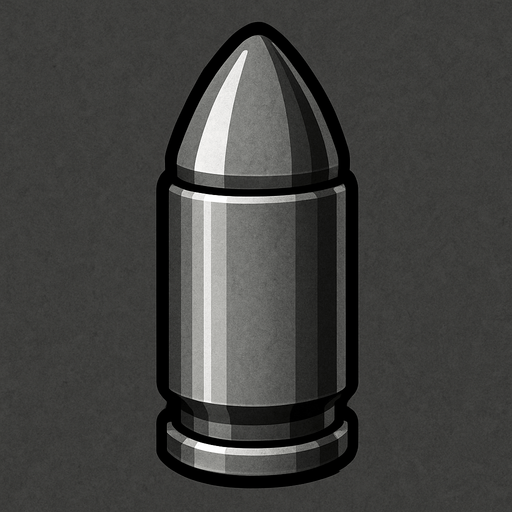 bullet grey realistic.
In-Game asset.  2d.  High contrast.  No shadows