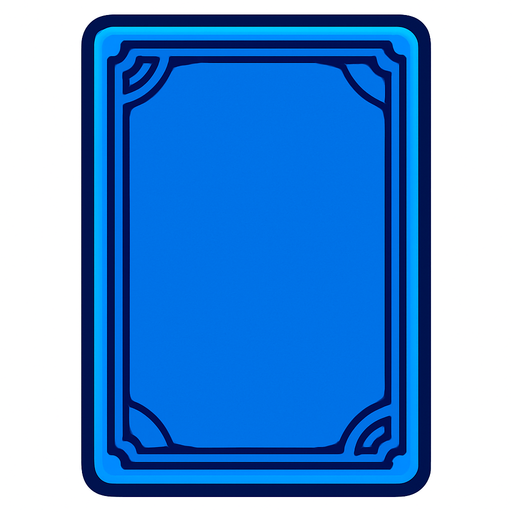blue card.
In-Game asset.  2d.  High contrast.  No shadows