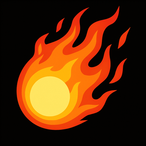 fireball.
In-Game asset.  2d.  High contrast.  No shadows