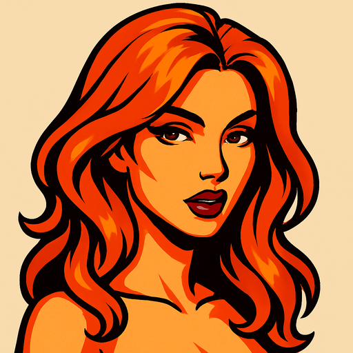 sexy ginger woman head
In-Game asset.  2d.  High contrast.  No shadows