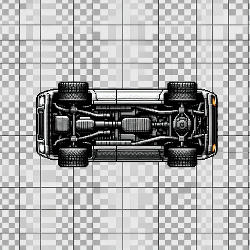 Top down overturned car sprite. Transparent.
Single Game Texture.  Blank background.  High contrast.  No shadows. Overhead
