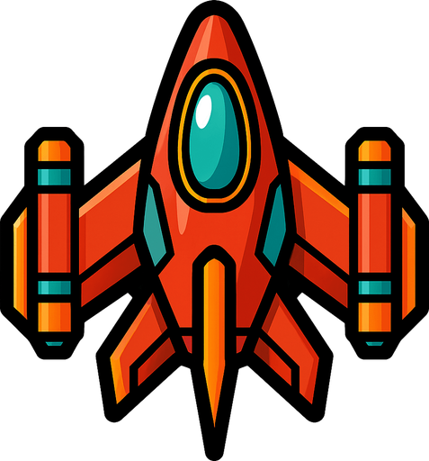 space shooter oyununda ki uzay gemisinin aynısı.
In-Game asset.  2d.  High contrast.  No shadows