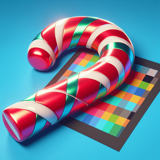 A candy cane. Single Game Texture. In-Game asset. 2d. Blank background. High contrast. No shadows.