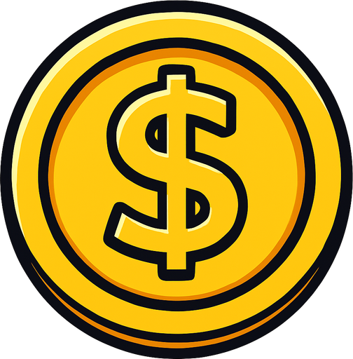 Coin.
In-Game asset.  2d.  High contrast.  No shadows