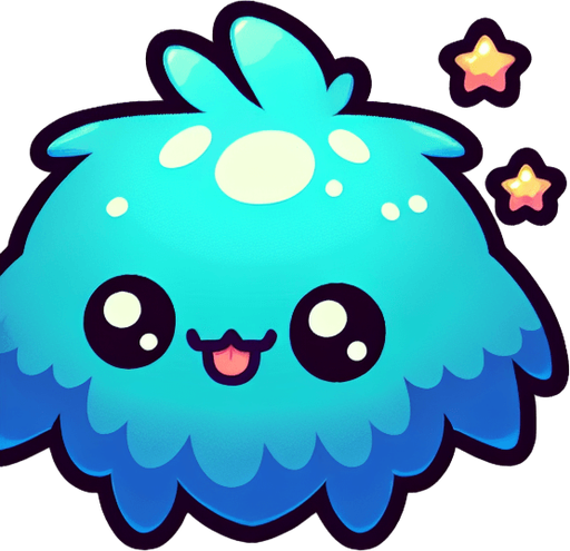 Kawaii style monster.
Single Game Texture. In-Game asset. 2d. Blank background. High contrast. No shadows.