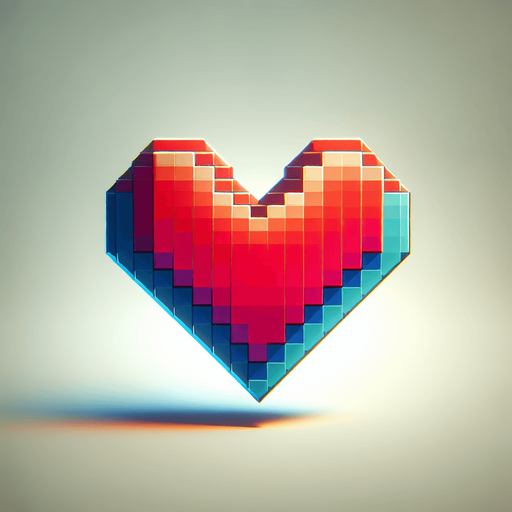 1 heart for lives in a video game
Single Game Texture. In-Game asset. 2d. Blank background. High contrast. No shadows.